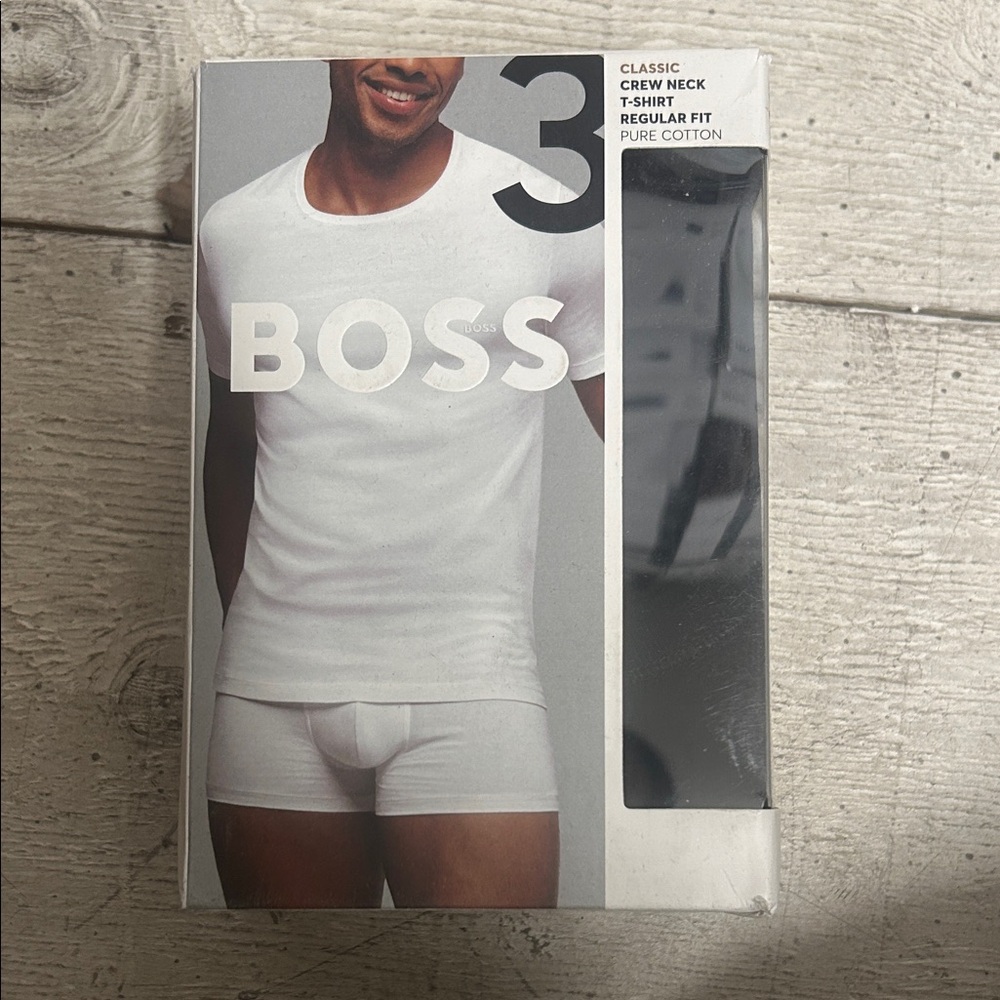 BOSS Classic Black 3 Pack Men's Undershirt Set NWT